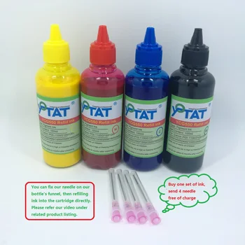

YOTAT 4pcs BK C M Y 100ml Pigment ink PGI-1400 PGI-2400 for CANON MAXIFY MB2040 MB2340 iB4040 MB5040 MB5340 printer