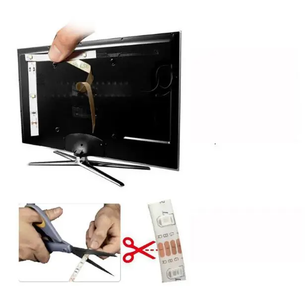 Светодиодная лента USB 5 В постоянного тока 1 м 2 3 4 кабель SMD 2835 питание клавиши 24