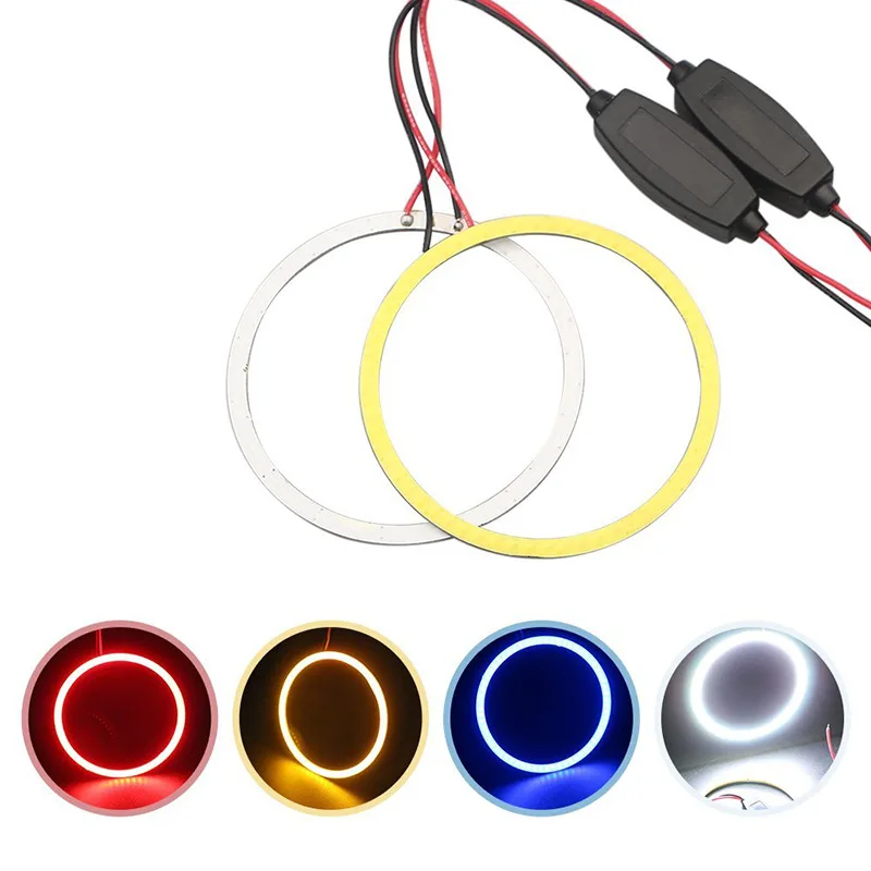 2X 60mm 120mm COB Angel Eye LED Halo Light Rings Of Motorcycle Car LED