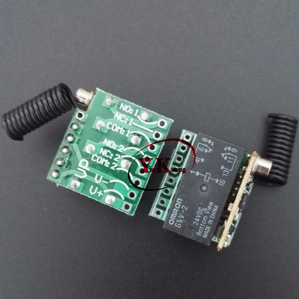 DC24V маленький дистанционный переключатель без COM NC 1 реле 2CH 2A контактный