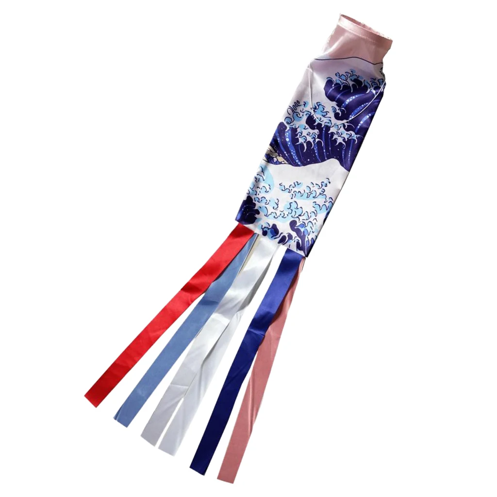 2Pcs Koi Nobori Carp Windsocks Streamers Colorful Fish Flag Decoration 70cm