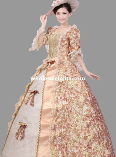 

Cheap Historical Royal Court Floral Marie Antoinette Period Dress
