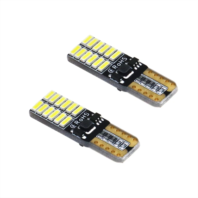 100 шт. автомобисветодиодный светодиодные лампы W5W Canbus 194 4014SMD 24 светодиодный Ода