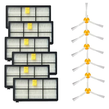 

3 Side Brushes and HEPA Filters Replacement For iRobot Roomba 800 900 Series 805 860 870 871 880 890 960 980 Robotic Vacuum