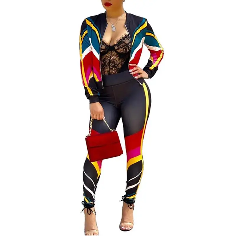 

Spring 2019 Women's 2 Piece Outfits Zip Hoodie Sweatshirt & Sweatpants Sweatsuits and Plus Size Tracksuit Sets Jogging Suit
