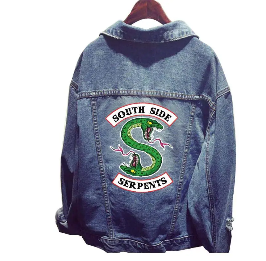 

Riverdale Cosplay Women South Side Serpents Harajuku Riverdale Southside Oversize Denim Jacket Jeans Hip Hop women fashion top
