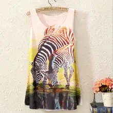 Последнее поступление зебры печатных Жилеты для женщин новые моды дизайн Топ плюс Повседневная Танки Американский Популярные Женщины Tank