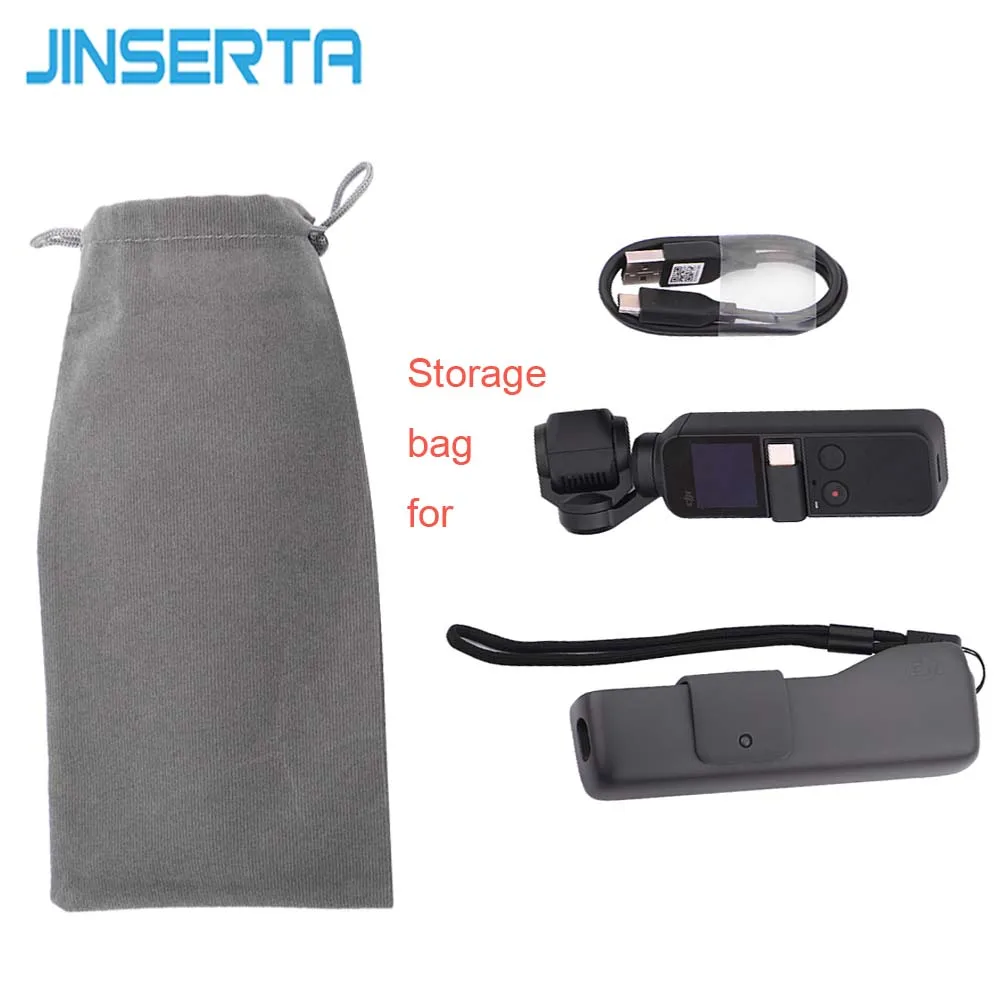 

JINSERTA Mini Storage Bag for DJI OSMO POCKET Camera Storage Velvet Bag Portable Handbag Handheld Gimbal Stabilizer Case Bag