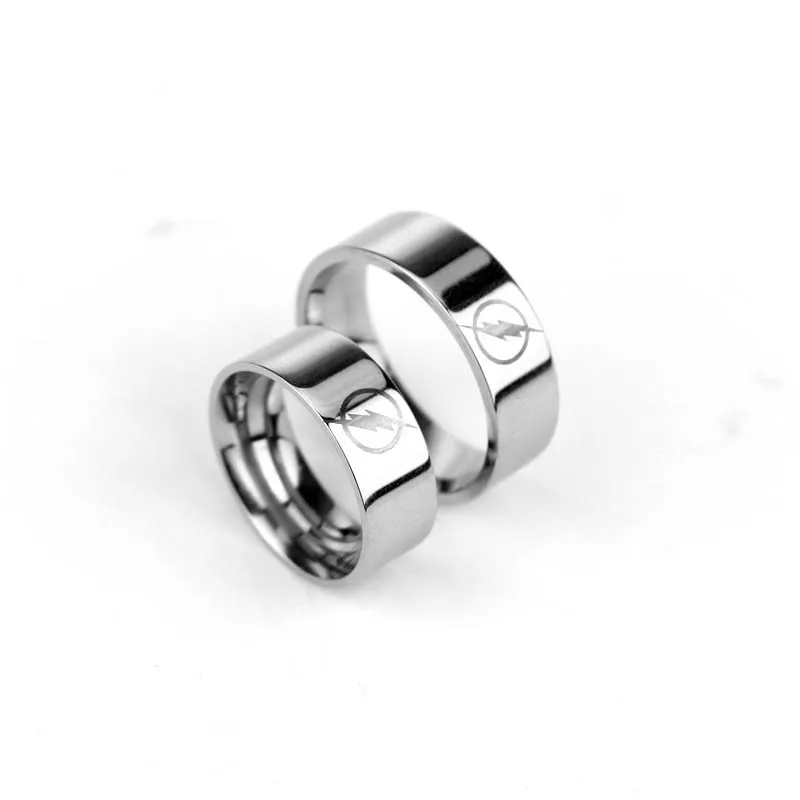 

dongsheng Fashion Design DC Comics THE FLASH Lightening Bolt Logo Silver Stainless Steel BAND RING Size 7-12