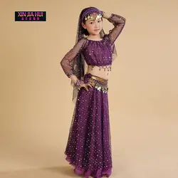 Качественная танцевальная одежда индийское сари платье для девочек Orientale Enfant индийские костюмы для детей Восточные Танцевальные Костюмы