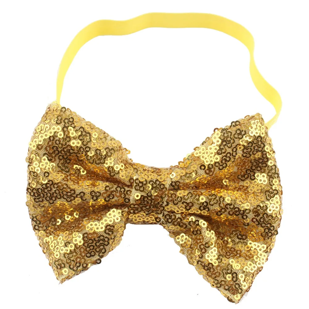 Розничная продажа Блестящий бант телефон эластичная лента для волос|sequin bows|big