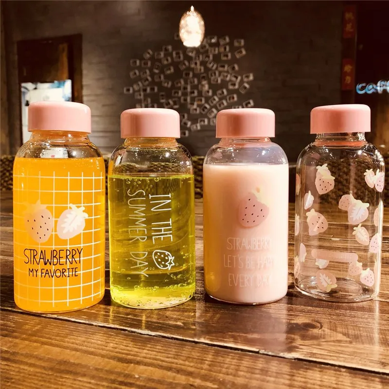 

Summer Cute Strawberry Milk Water Bottles kids lovers Gift Set for Decoracion De Fiestas De Viajes