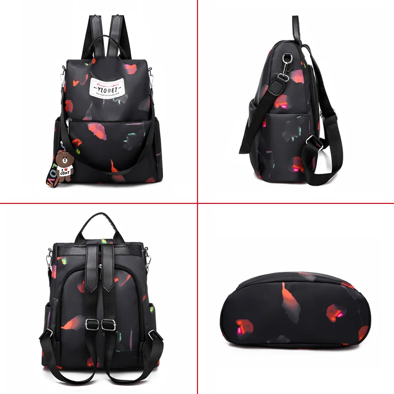 Женский рюкзак Mochila, дизайнерские рюкзаки, женские высококачественные Текстильные сумки Оксфорд, дорожная сумка для студентов с подвеской в виде медведя