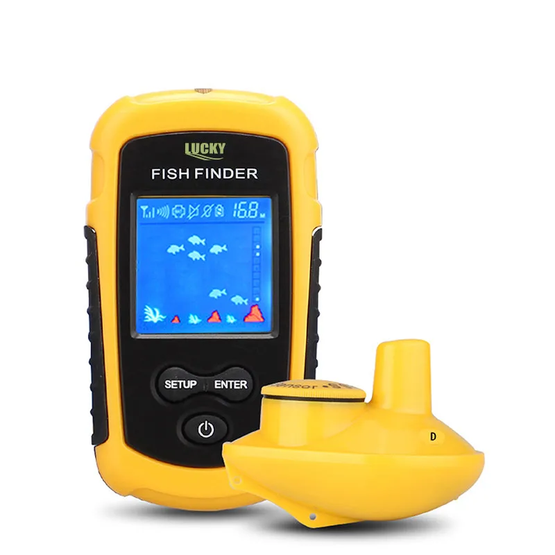  Lucky 120 meters wireless operation range Portable sonar sensor deeper Fish Finder FFCW1108-1 color