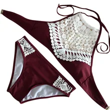 2018 Lace Sexy Thong Bikini Set Swimwear Women Bathing Suit Women Brazilian Triangle Bikini Push Up Swimsuit Female Swim Suit