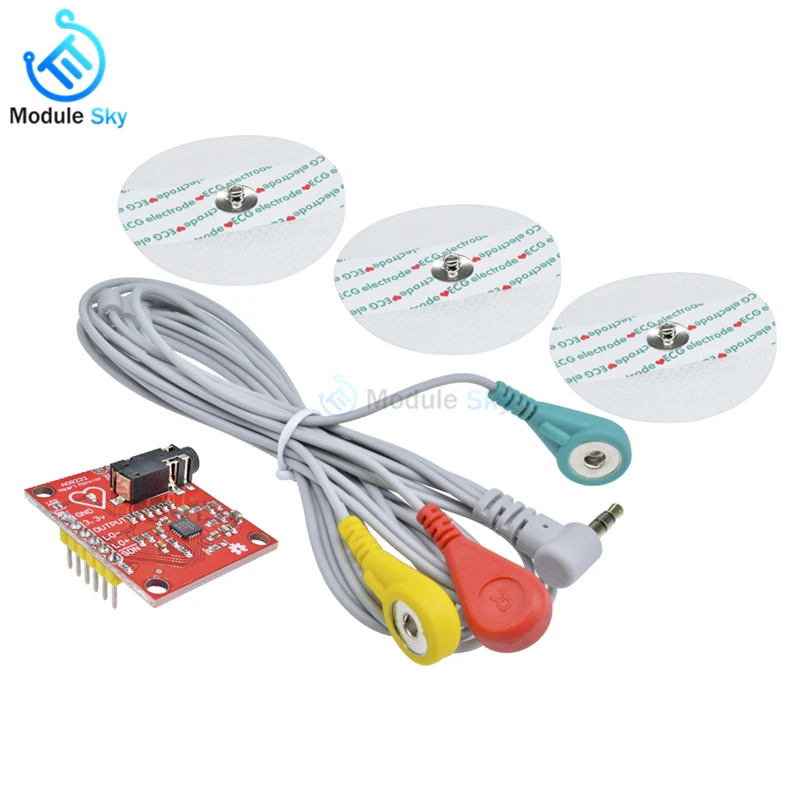AD8232 датчик контроля сердечного ритма ЭКГ модуль с кабелями DIY kit для Arduino