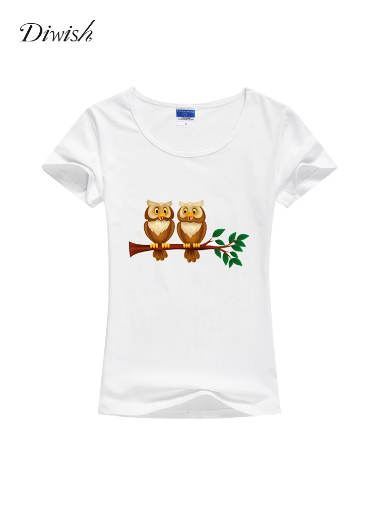 

Diwish Womens T Shirt Tops 2019 Summer Women Short Sleeve Basic Tshirt Plain Casual Cartoon Printed Female Funny Cute Tee Shirt