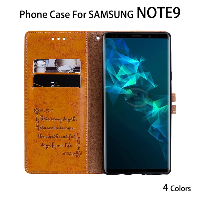 Флип-кейс для Samsung Galaxy Note 9 Note9 задняя крышка кожаный чехол Модный Магнитный