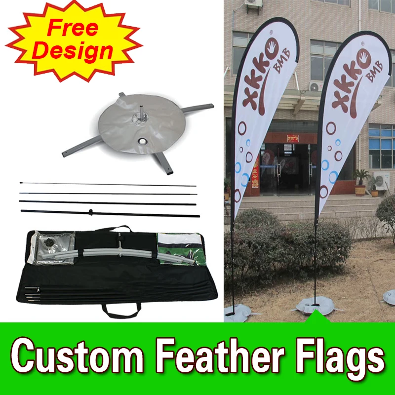 

Free Design Free Shipping Double Sided Cross Base Teardrop Flag Signs Advertising Open Banner Flag Sail Banners