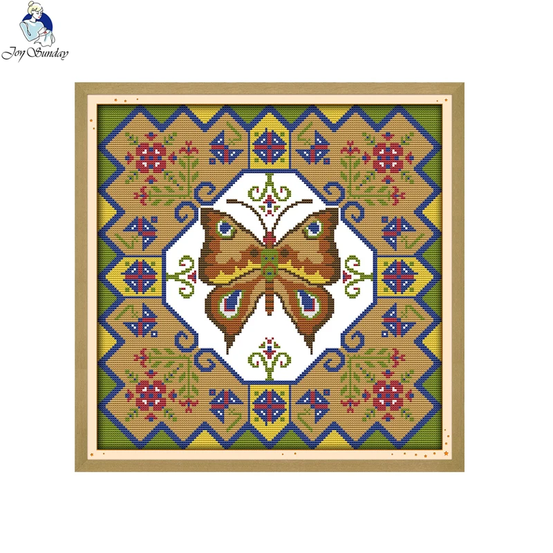 Joy Sunday Beautiful Butterfly J229 Counted Cross Stitch DMC 11CT 14CT Cross-Stitch Kit DIY Handmade Embroidery for Needlework | Дом и сад