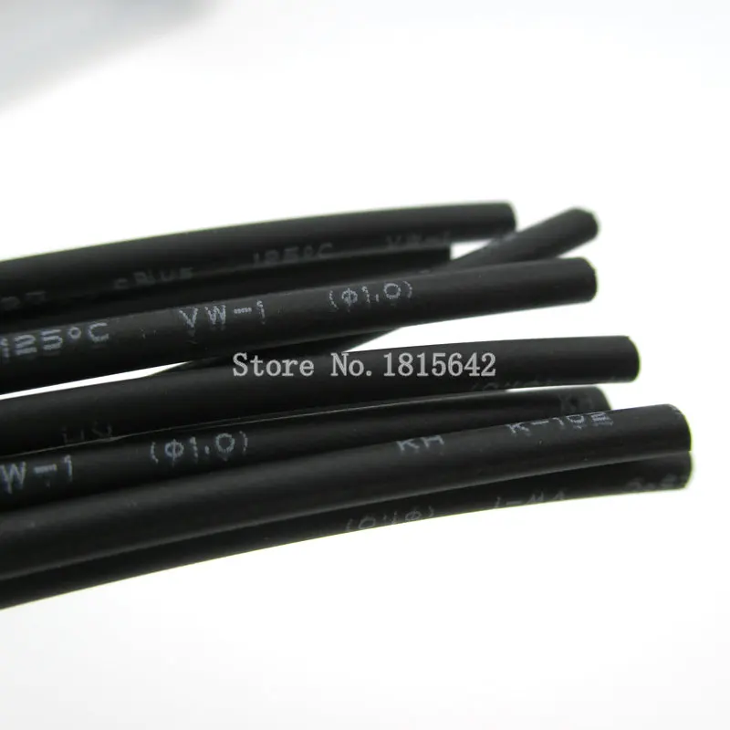 5 м/лот черный 1 мм термоусадочная Термоусадочная трубка Sleeving wrap Wire черный цвет