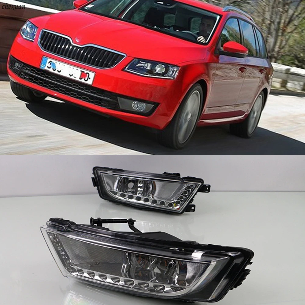 CSCSNL 1 комплект для Skoda Octavia A7 MK3 2014 2015 2016 светодиодный ные дневные ходовые огни