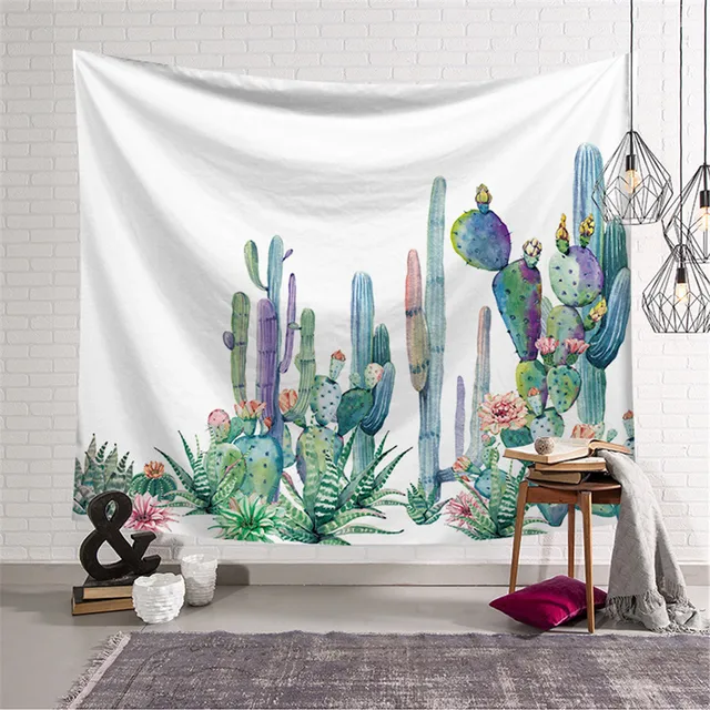 Cilected Watercolor Cactus Wall Tapestry Succulents Plant Fl Cilected Watercolor Cactus Wall Tapestry Succulents Plant Fl Carpet Decor Large Hanging Art Cloth 148x200cm