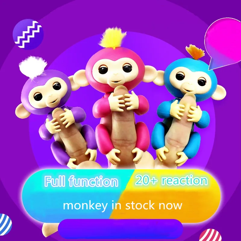 Happy Monkey Pack 6 Color Toys Interactive Monkey Smart Finger Baby Monkey Induction Kids Pet Toys
