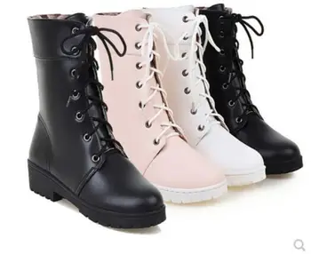 

White Black Students Soft Sister Lolita Boots Cosplay Lace Lolita Sweet Lady Shoes Women Ankle Platform Boots