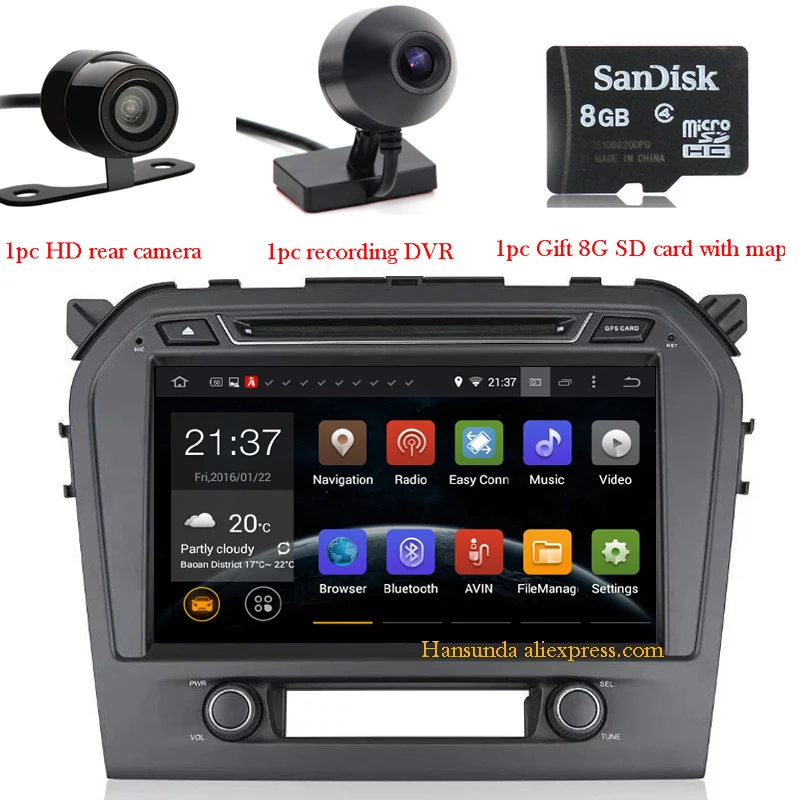 Android 5 1 Car DVD For suzuki vitara 2015 2016 With 3G Wifi Radio GPS Navigation