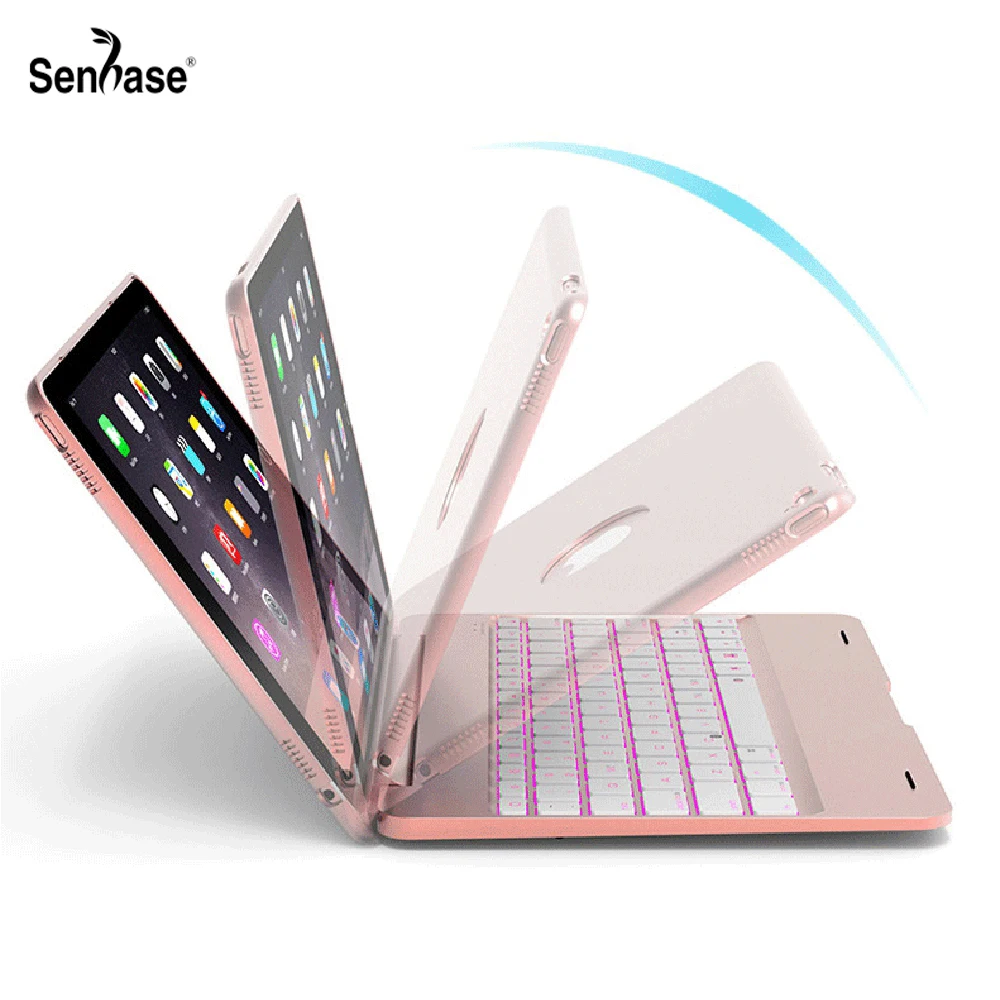Ультра тонкий умный беспроводной Bluetooth клавиатура 7 цветов с подсветкой складной чехол для Apple iPad mini 5 mini 4 A1538 A1550