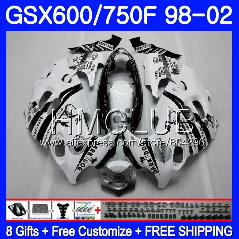 

Scorpion black Bodys For SUZUKI KATANA GSXF 750 600 GSXF750 98 99 00 01 02 2HM7 GSX750F GSXF600 1998 1999 2000 2001 2002 Fairing