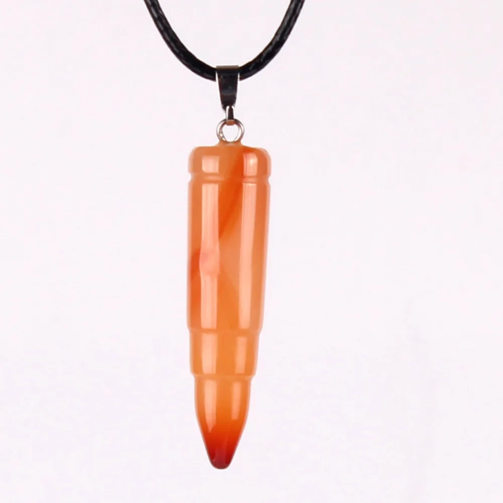 

24pcs Natural Stone Carnelian Jewelry Bullet Shape Hexagonal Pointed Reiki Chakra Crystal Bead Charms Pendants DIY Making Free