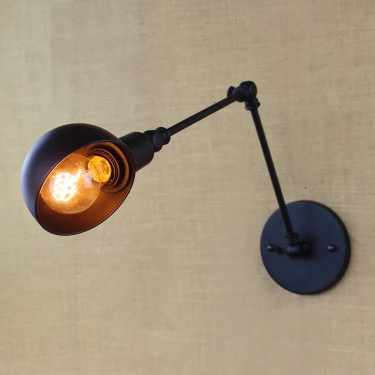 E27 Base Retro Loft Industrial LED Vintage Wall Lamp light Wall Sconce Adjustable Handle Metal Rustic Loft Light Sconce Fixtures (8)