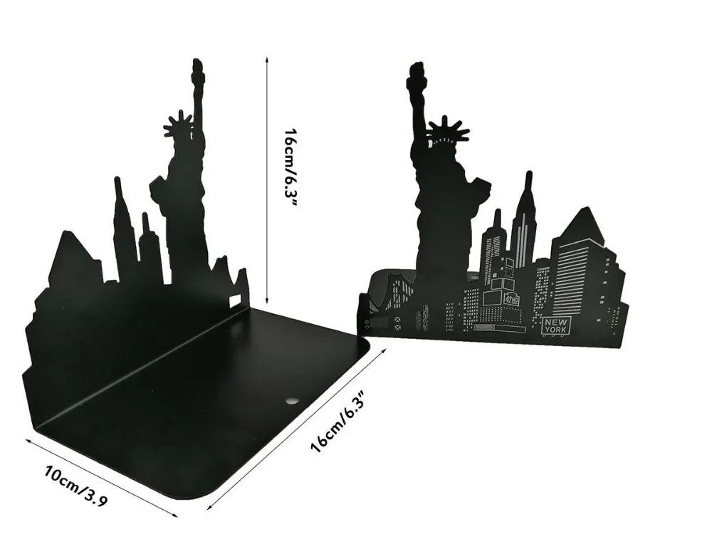 1 пара/лот черная металлическая статуя Liberty Bookend для школьных канцелярских принадлежностей и поставок