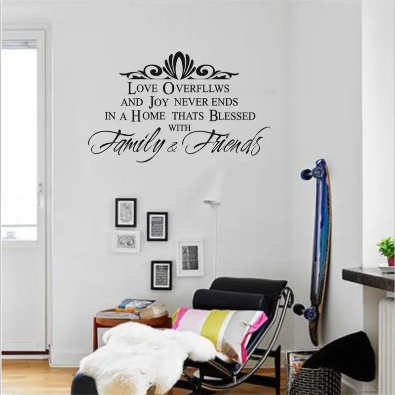 family & friends home decoration creative quote wall decal zooyoo8042