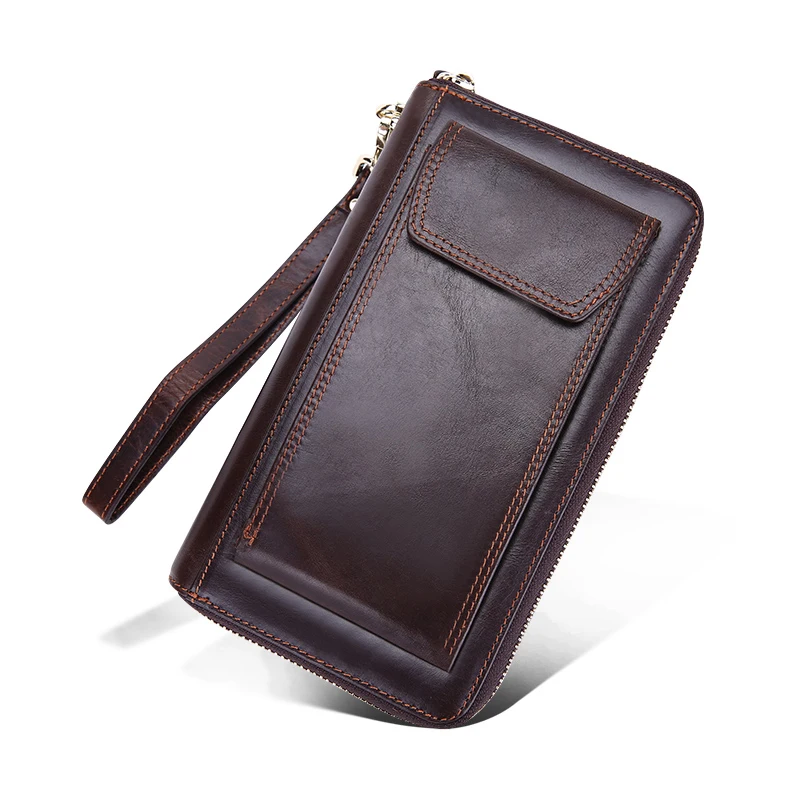 cowhide leather clutch bags men genuine leather wallet brand high quality crazy horse leather male handbag