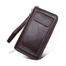 Rindsleder kupplung taschen männer aus echtem leder brieftasche marke hohe qualität crazy horse leder männliche handtasche kupplung brieftasche