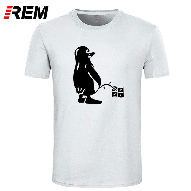 REM PENGUIN LINUX UBUNTU OZF Футболка Топ лайкра хлопок мужская футболка дизайн Высокое качество цифровой струйной печати