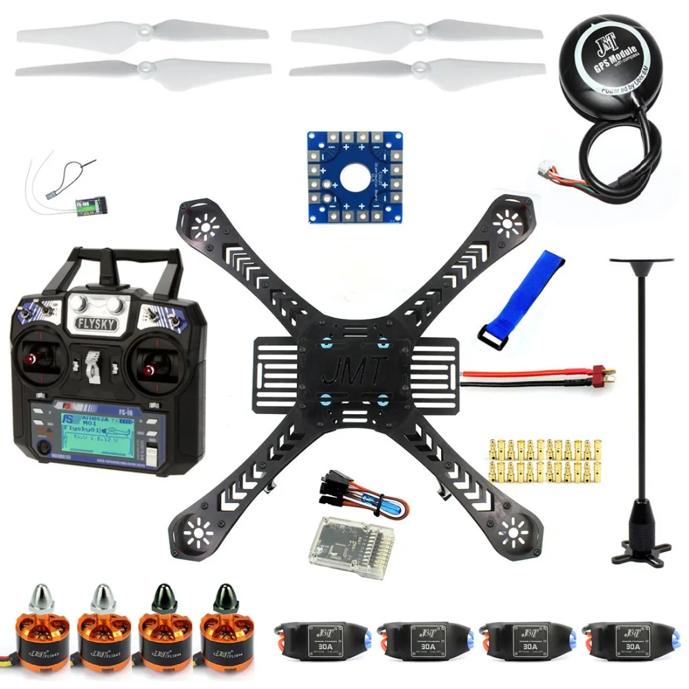 

JMT DIY RC Drone Quadrocopter RTF With X4M380L Frame Kit QQ Super Flight Controller FS-i6 Transmitter Remote Control