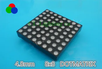 

RGB Colorful LED 4.8mm Dot Matrix Display Module Common Anode 8x8 8*8 Full Colour 48x48mm for Colorduino