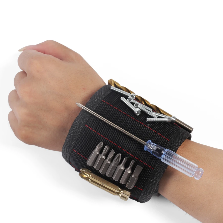 

Strong Magnet Wristband Tool Wrist Bands for Screws Nails Nuts Bolts Adjustable Tool Hand free Drill Bit Holder Magnet*5