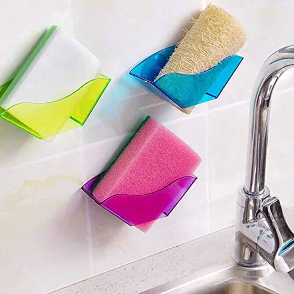 

1PC Useful Double Suction Cup Sink Shelf Soap Sponge Drain Rack Kitchen Sucker Storage Tool Storage rack Kitchen use