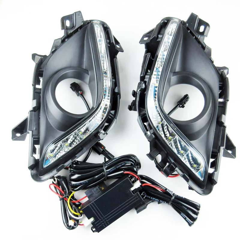 2x автомобильные DRL для MAZDA 6 ATENZA 2014 дневные ходовые Противотуманные фары с белым