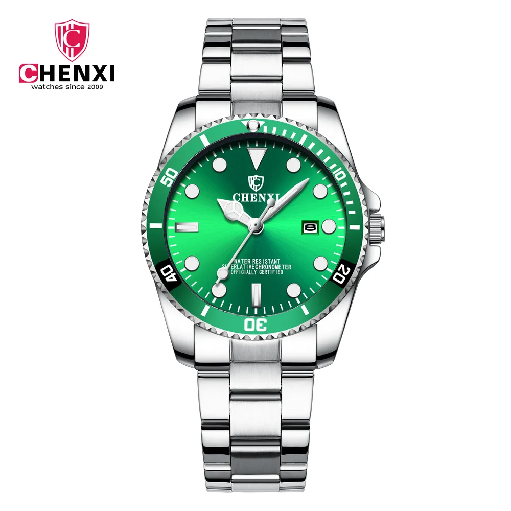 Модные реплики мужские часы зеленая вода призрак черные спортивные водонепроницаемые кварцевые мужские наручные часы Rolexes Relogio Masculino подарок - Цвет: Green-women
