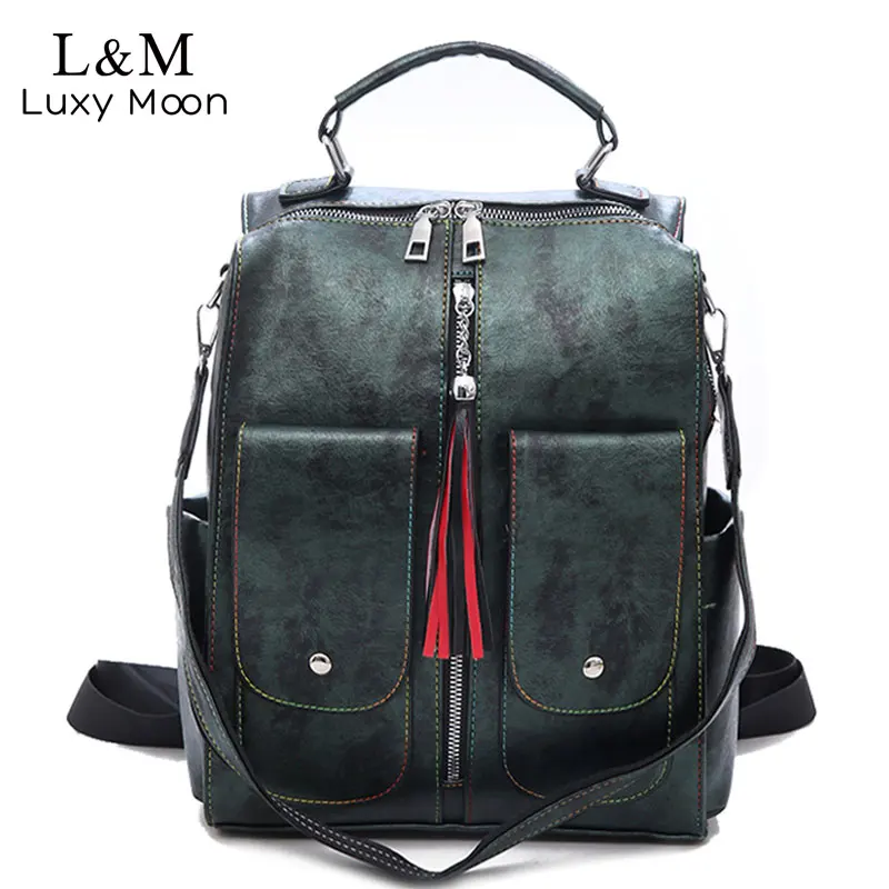 Retro de cuero de las mujeres de la cremallera de la Mochila de la escuela mochilas para chicas adolescentes bolsa de gran capacidad de Mochila femenina XA227H Retro de cuero de las mujeres de la cremallera de la Mochila de la escuela mochilas para chicas adolescentes bolsa de gran capacidad de Mochila femenina XA227H