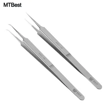 Ультра точный Пинцет из нержавеющей стали изогнутый прямой 0,02 м летающий провод супер жесткий щипцы для обслуживания материнской платы BGA