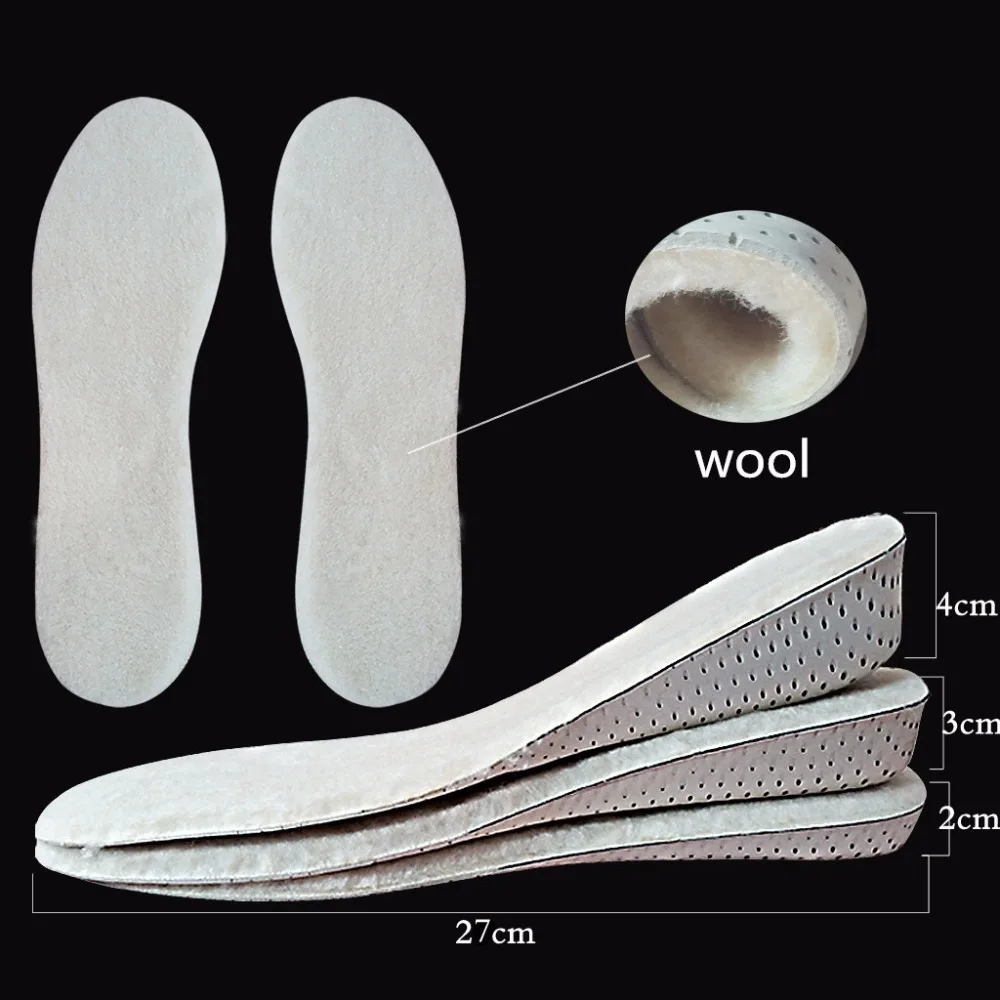 

New Super Cozy Wool Felt Height Increase Insole Winter Sheepskin Fur Warm Palmilha For Men Women Shoe Inserts Pads Heated Insole