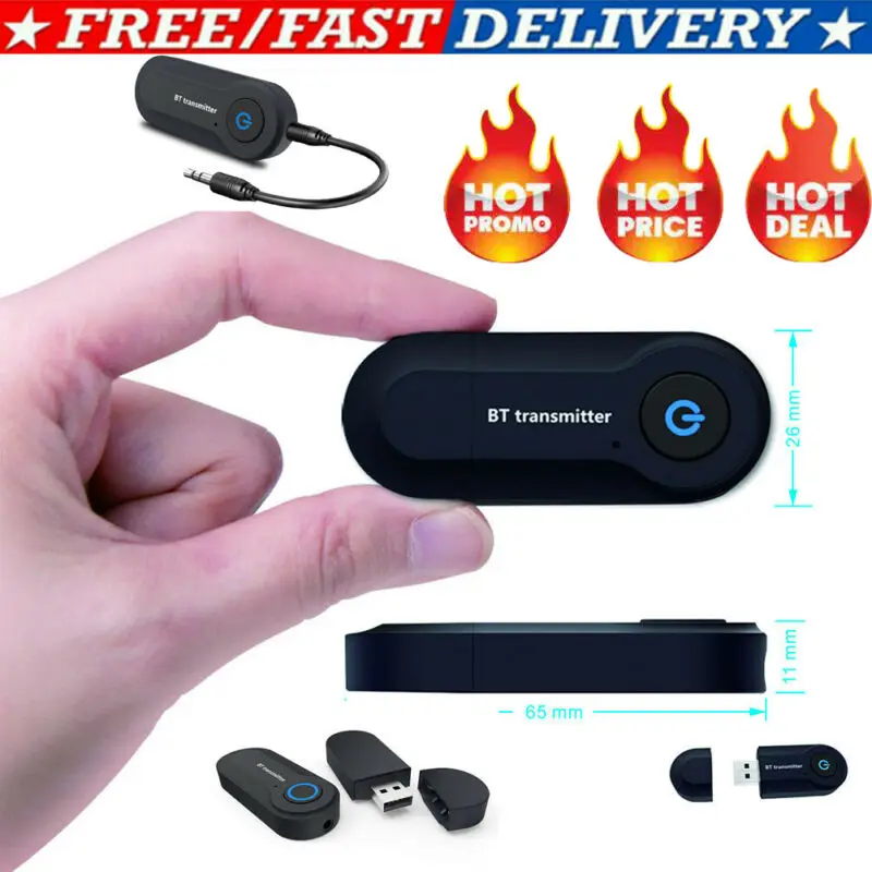 

USB Bluetooth V4.0 Stereo Audio Transmitter 3.5mm Wireless Musik Dongle Adapter Receiver For TV PC iPod
