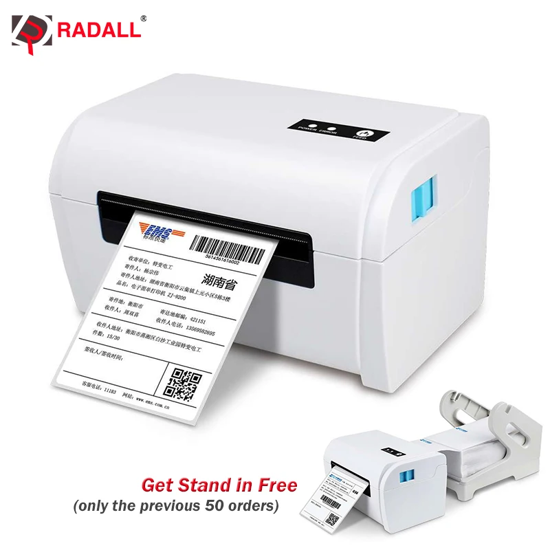 

RD-9200 108mm Portable Thermal Printer Direct Linear printing Thermal Label printer Barcode Maker with USB Port Auto Peeling